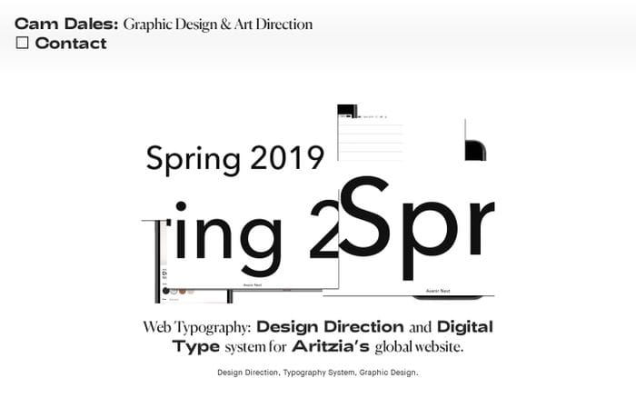 Cam Dales – Design & Direction website preview