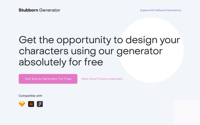 Stubborn - Free Illustrations Generator website preview