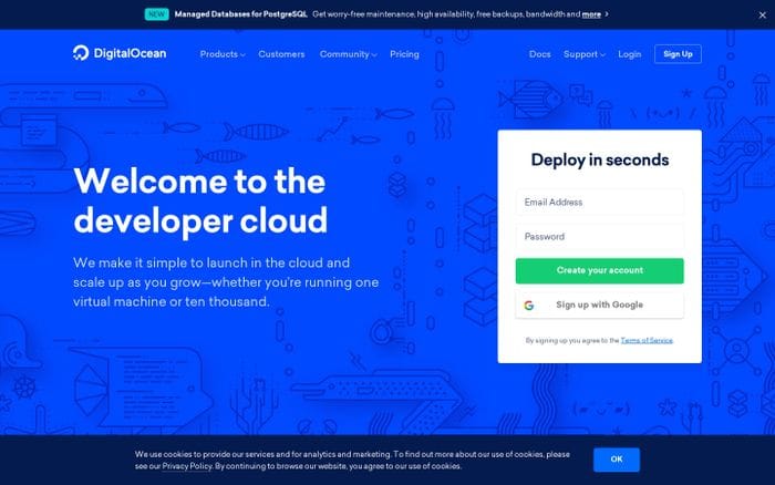 DigitalOcean - Cloud Computing, Simplicity at Scale website preview