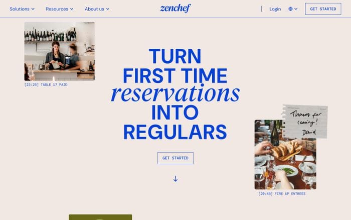 Zenchef website preview
