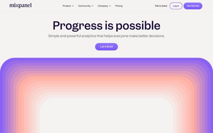 Mixpanel website preview