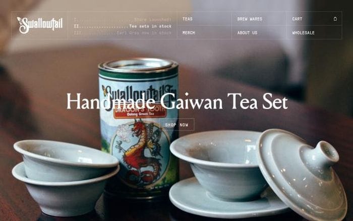 Swallowtailtea website preview