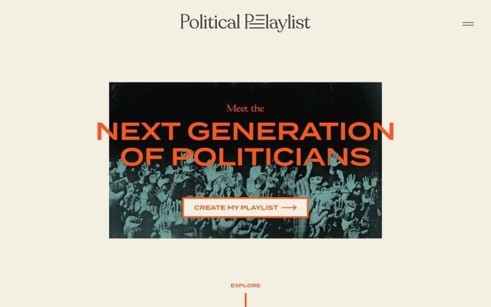 Political Playlist website preview