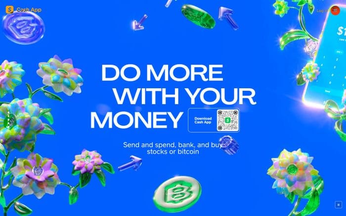 Cash App website preview