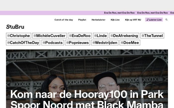 Welkom | Studio Brussel website preview