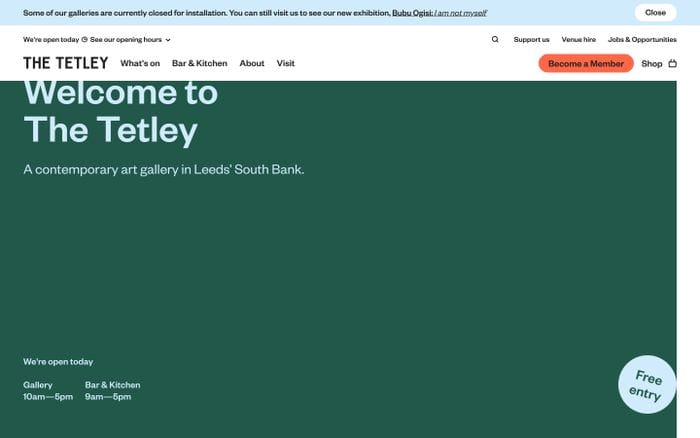 The Tetley website preview