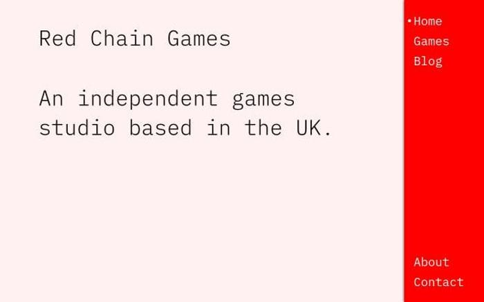 Redchaingames website preview