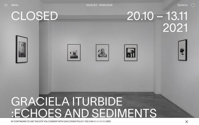 Huxley Parlour Gallery website preview