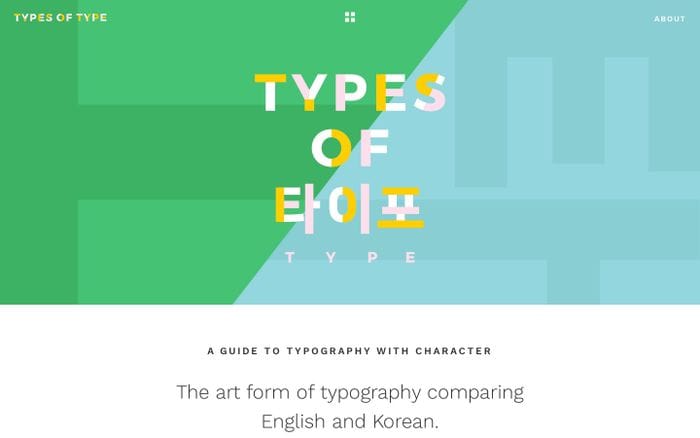 Types of Type website preview