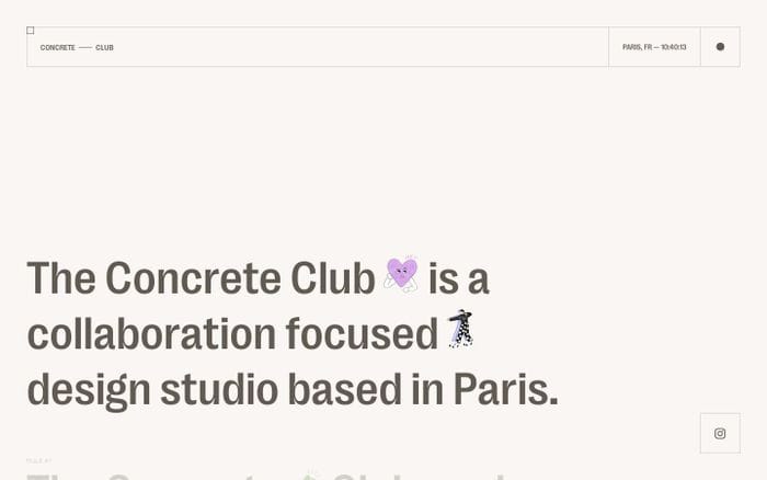 Concrete club studio website preview