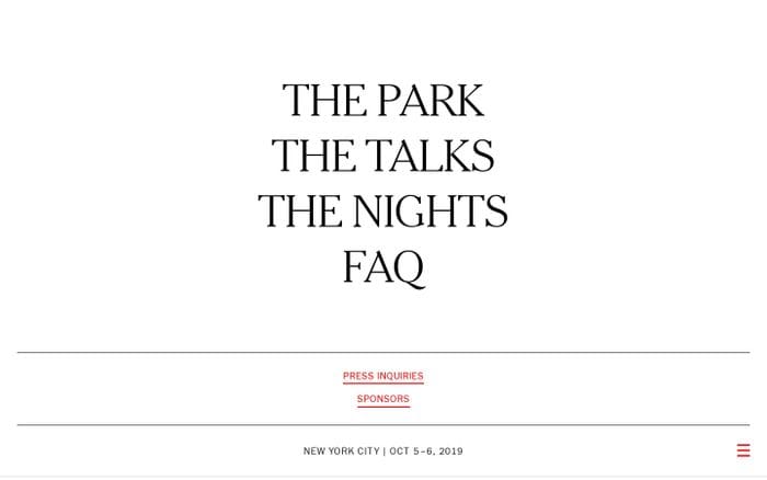 New york times food festival website preview