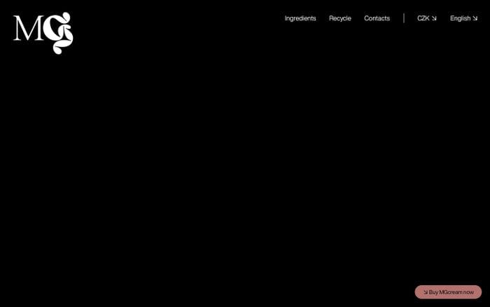 MGcream website preview