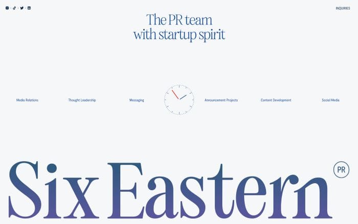 Six Eastern PR website preview