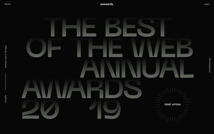 Awwwards nominees of the Year 2019 website preview