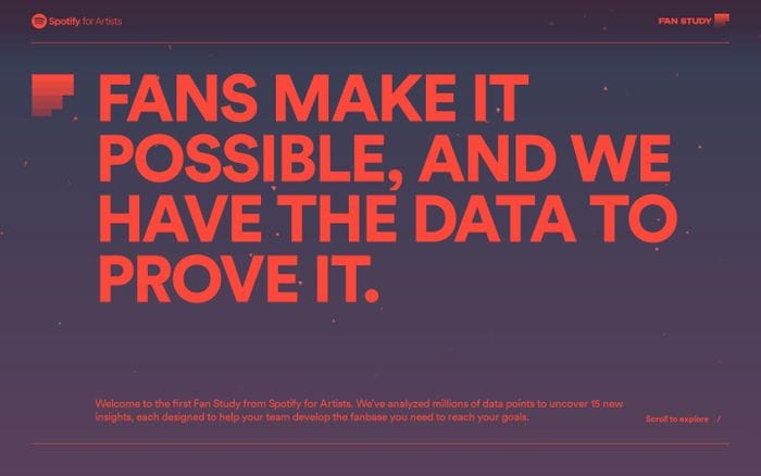 Fan Study by Spotify website preview