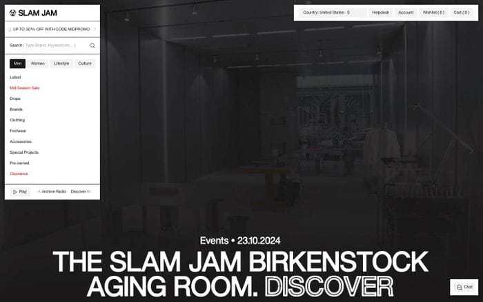 Slam Jam website preview