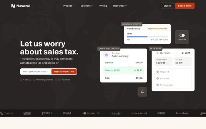 Numeral website preview