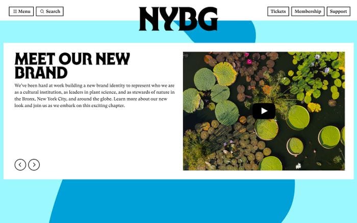 New York Botanical Garden website preview