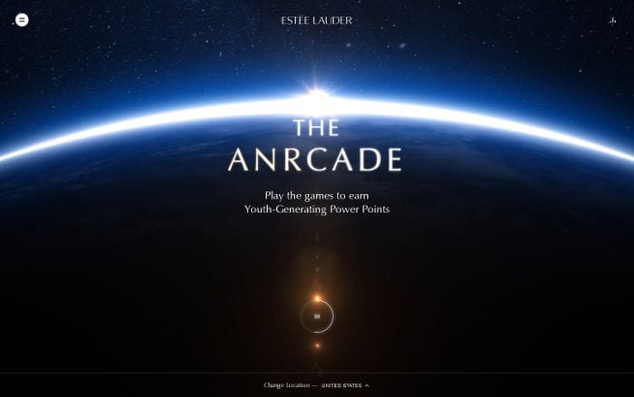 Estee Lauder Arnacde website preview