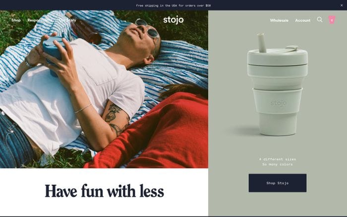 Stojo website preview