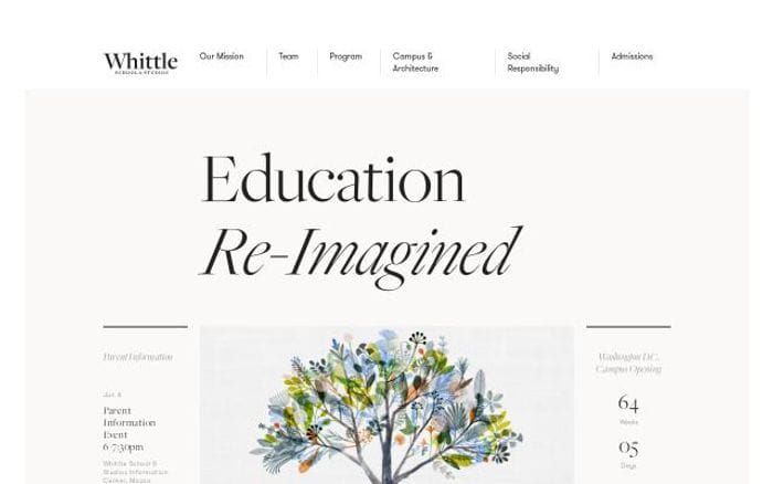 Whittleschool website preview