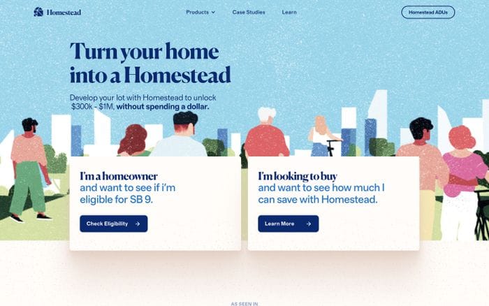 Homestead website preview