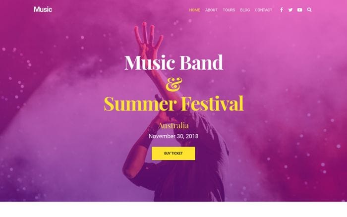 Music – Theme for music artists website preview