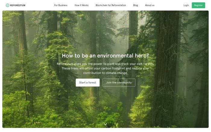 Reforestum · Grow your own forest without leaving home website preview