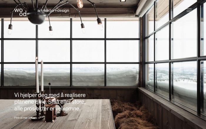 Hjem | wood arkitektur+design website preview
