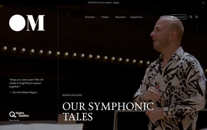 Orchestre Métropolitain website preview