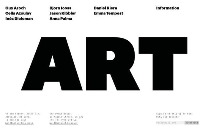 Artworld website preview