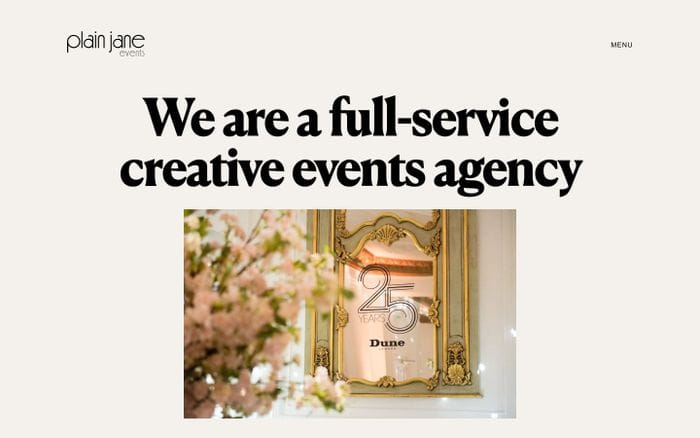 Plain Jane Events website preview