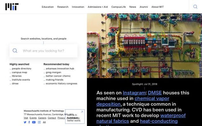 Mit website preview