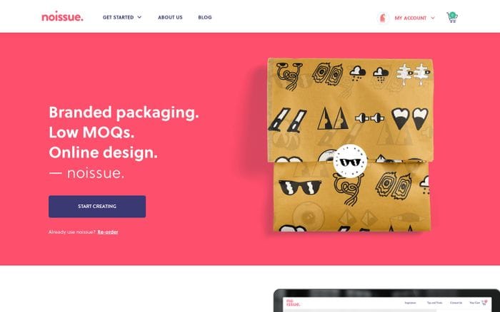 Customised Tissue Paper, Printing on Tissue Paper | noissue website preview