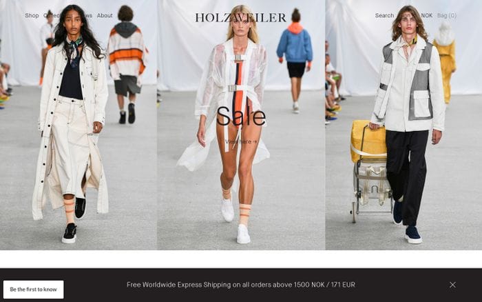 Holzweiler Official Online Store • Free Express… | Holzweiler website preview