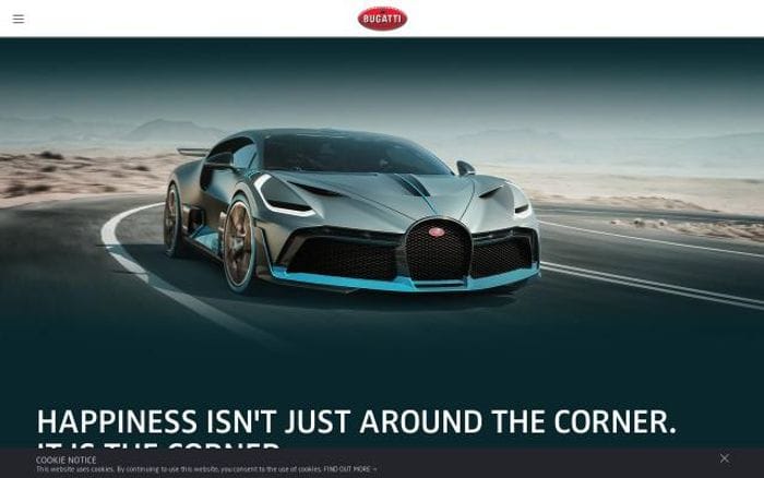 Bugatti website preview