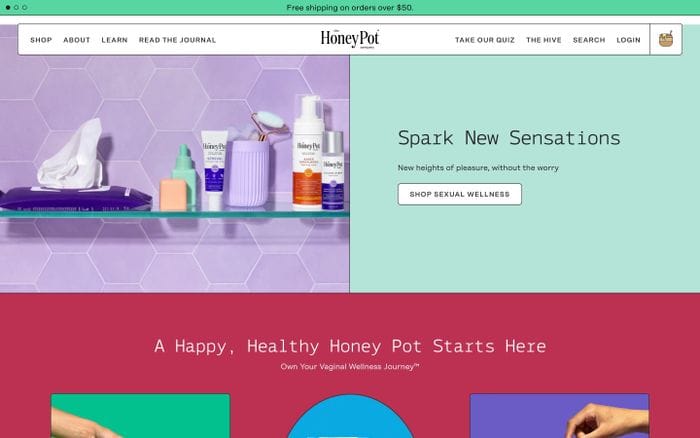 The honey pot website preview