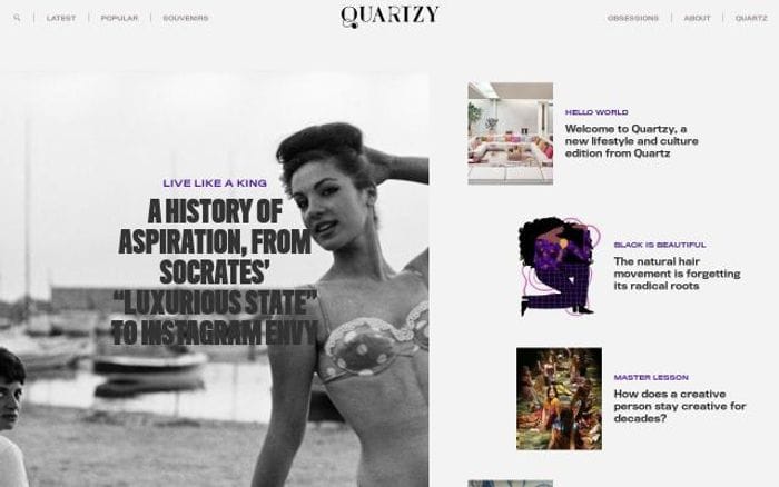 Quartzy website preview