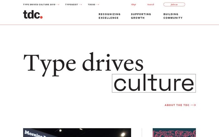 The Type Directors Club website preview