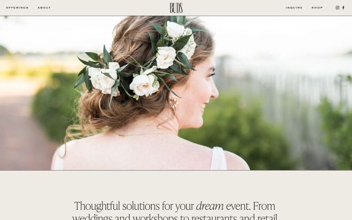 Buds floral website preview