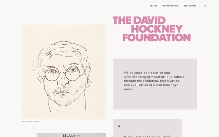 The David Hockney Foundation website preview