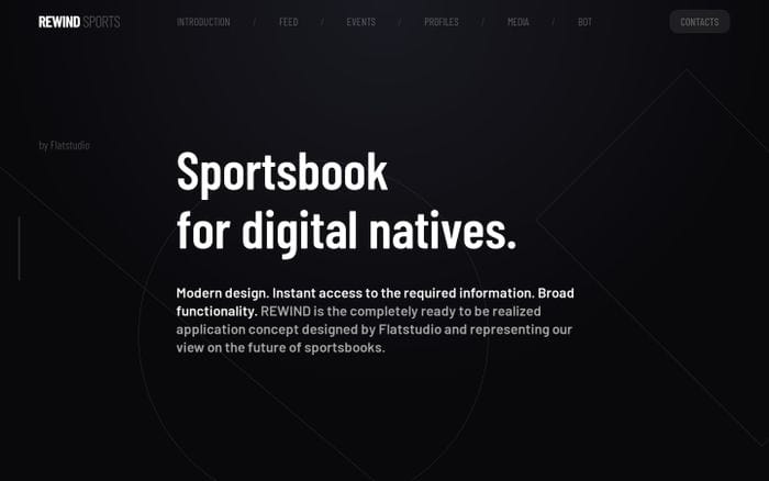 Rewind – sportsbook app design website preview