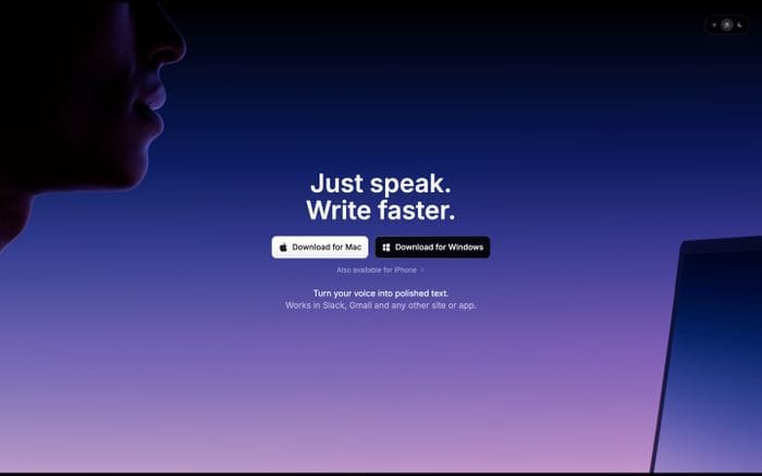 Superwhisper website preview