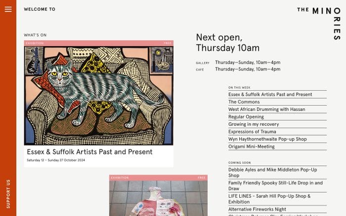 The Minories website preview