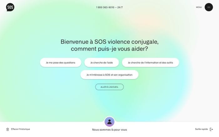 SOS violence conjugale website preview