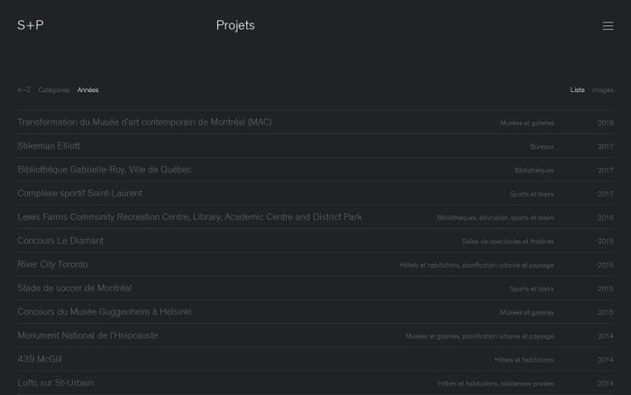 Projets | Saucier + Perrotte website preview