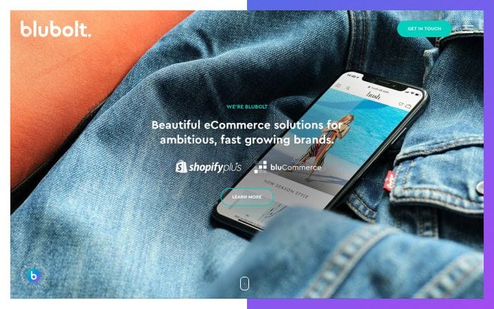 blubolt - Beautiful eCommerce using Shopify Plus & bluCommerce website preview