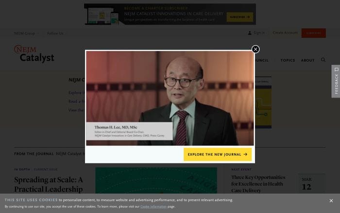 NEJM Catalyst -  Practical Innovations in Health Care Delivery website preview