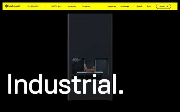 Markforged website preview