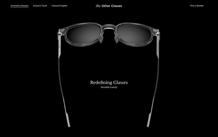 The Other Glasses website preview
